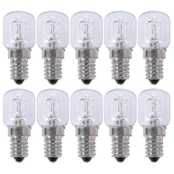 10X E14 Høytemperaturpærer 500°C 25W Halogenboblelys for ovner og apparater