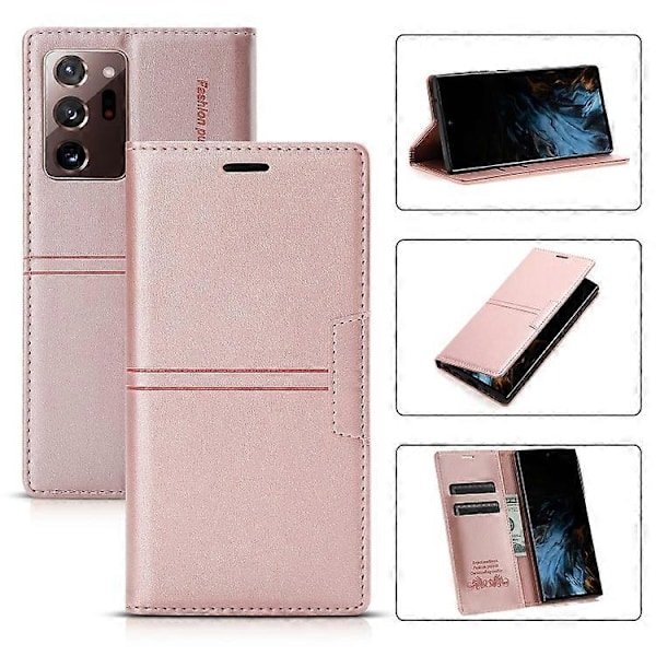 For Samsung Galaxy Note20 Ultra Dream Magnetisk Suge Business Horisontal Flip PU Lærveske med Holder & Kortspor & Lommebok[D] Rose Gold