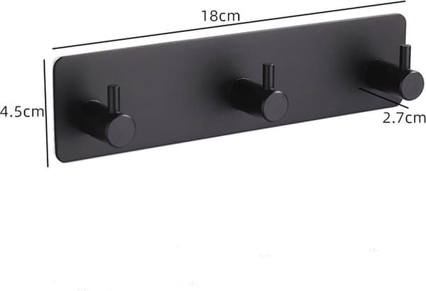 Håndklædekroge - 3 i 1 Håndklædekrog - Vægkrog - Sort