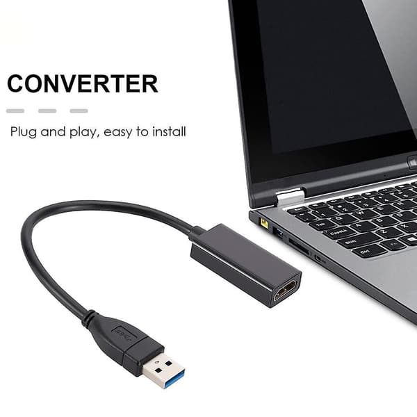 USB 3.0 til HDMI-kompatibel adapter HD 1080P USB til HDMI-konverter Thunderbolt ekstern lydvideoadapterkabel til bærbar pc MacBook Samsung Huawei