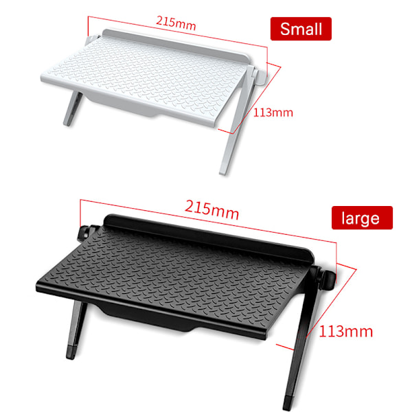 TV-top hylde Monitor Top Stativ Justerbar TV Computer Monitor Opbevaring hylde Hvid Hvid White Small