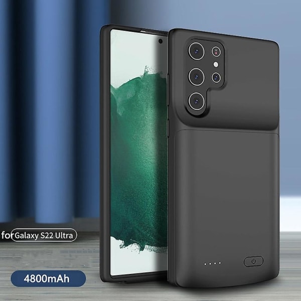 4700/4800/6000mAh Powerbank Batterilader Deksel for Samsung Galaxy S22 Ultra - 4800mAh