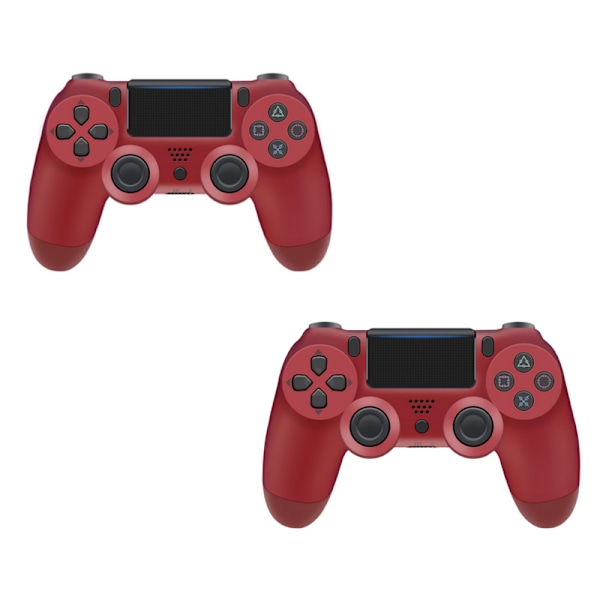 2 stk. Nye PS4 Controller DoubleShock Trådløs til Playstation 4 (rød) 2pcs