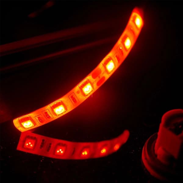 st 10 cm vanntette røde 5050 LED-striper DC 12V campingvogn båt bil
