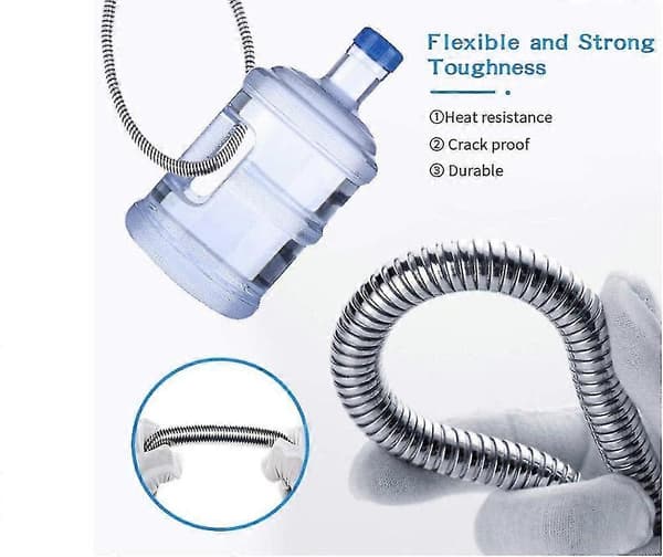 Bruseslange 5m Ekstra Lang Rustfrit Stål Bruserhovedslanger, Med Solid Messingforbindelse, Universal, Anti-sprængning, Kromfinish.(500cm)