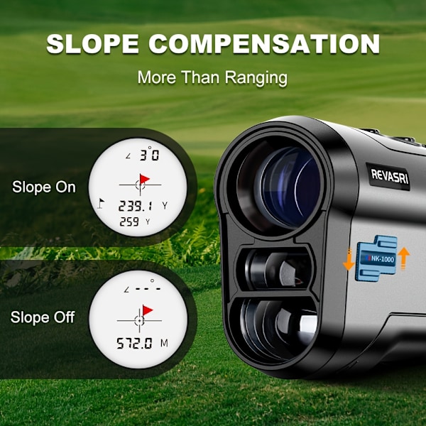 REVASRI 914,4m Golfavståndsmätare med flaggvibration och lutningskompensation, USB-C-laddning, 6x förstoring monokulär golfer