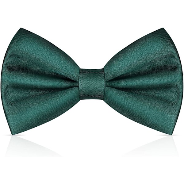 Sløyfe for menn, klassisk ensfarget sløyfe for menn, sateng smoking sløyfe, justerbar formell sløyfe for fest, bryllup[qb] DARK GREEN