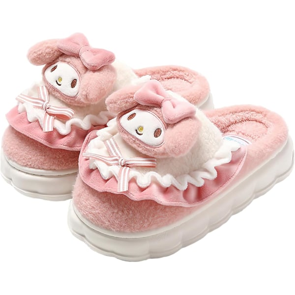 Kawaii Puuvillaiset Tossut Söpöt Plussi Tossut Naiset Piirretty Koti Puuvilla Tossut Hiljainen Lämmin Kengät Sisätilojen Koti Tossut Naiset 4 4 8-8.5 Wide Women/6.5-7 Wide Men