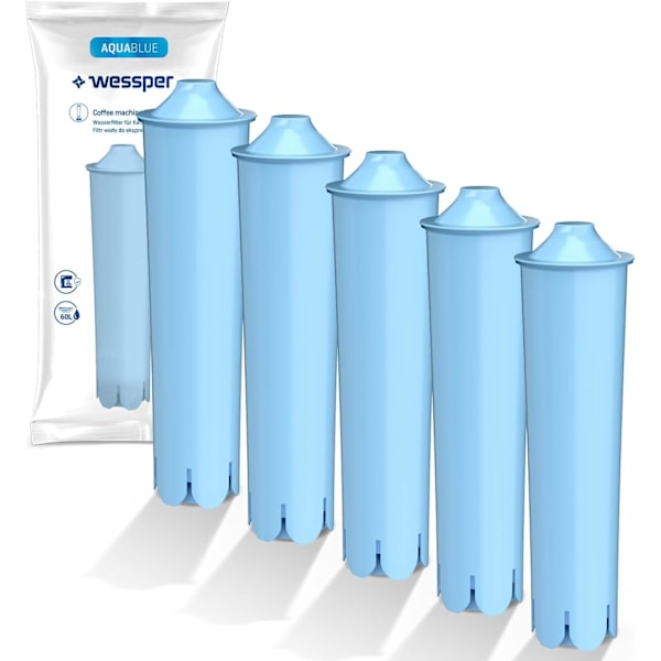Vattenfilter kompatibel med Jura Claris blå filter A9 C5 C60 C9 F50 J6 F7 F8 J9 Ersättningsvattenfilter 5pcs