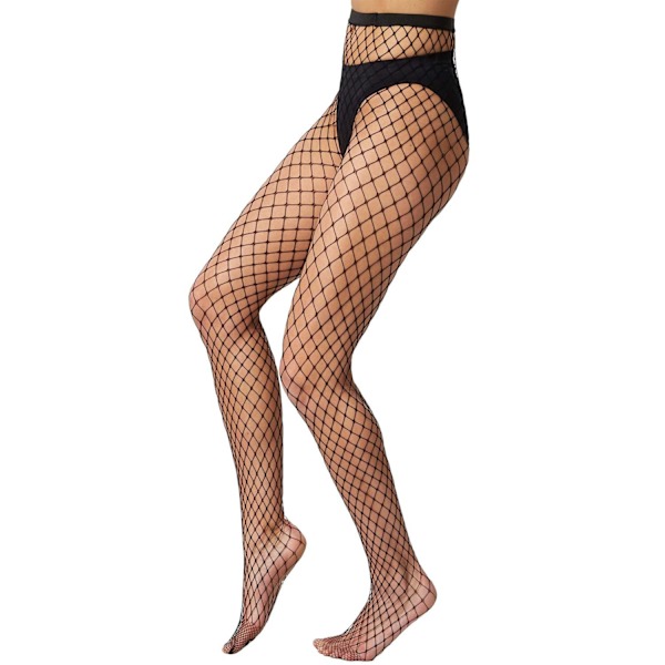 tectake Nätstrumpbyxor med mediumstora maskor black