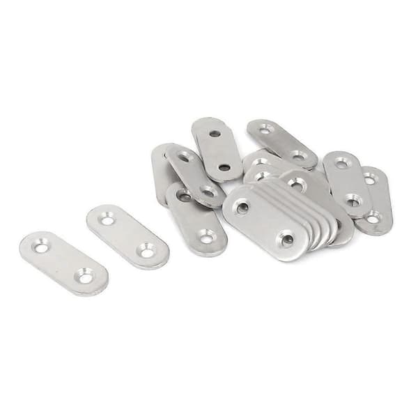 Flate Braketter i Rustfritt Stål, Rett, 40mm, 20 stk Silver