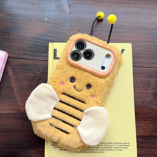 Mjukt broderat sött litet bi linsskydd telefonfodral, Apple 17-11 Pro Max/Mini/Plus language iPhone 11