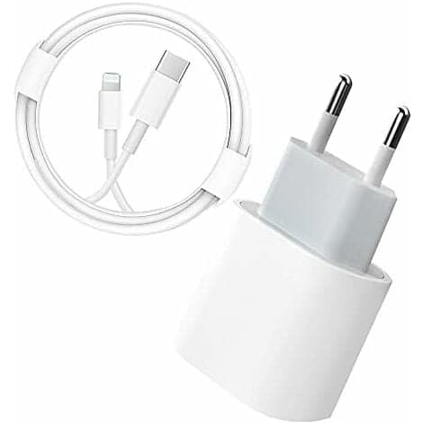 USB C Hurtiglader - PD Certificeret 20W Hurtiglader med Lightning Kabel Type C Ladeadapter til iPhone 14/14 Plus/14 Pro/14 Pro Max/13/iPad Pro