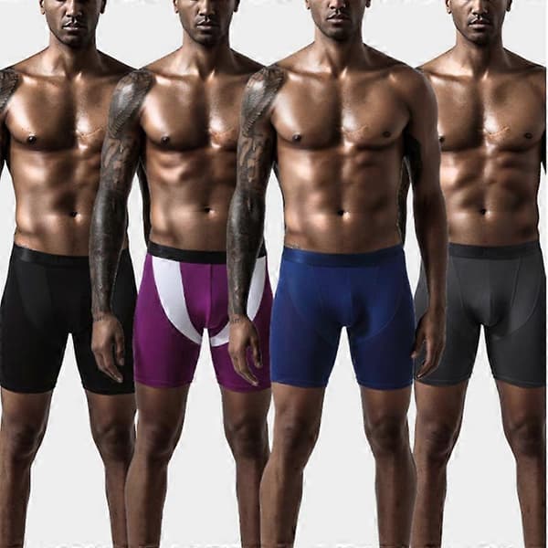 Mænds ultrabløde mesh hurtigtørrende sportsundertøj åndbare boxer briefs sort black L
