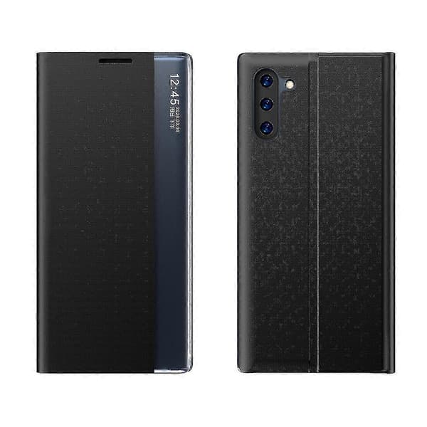 Til Galaxy Note 10 Plus Side Display Magnetisk Horisontal Flip Simpel Tekstur Stof + PC Etui Med & Til Galaxy Note 10 Plus[HK Black