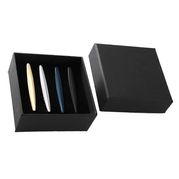 4 stk. slipsenåle til mænd Slipsenål Slipsespænde Sort clips Slipsedragt Slipsenål Slipsenål Guld slipsenål 6x0.7cm