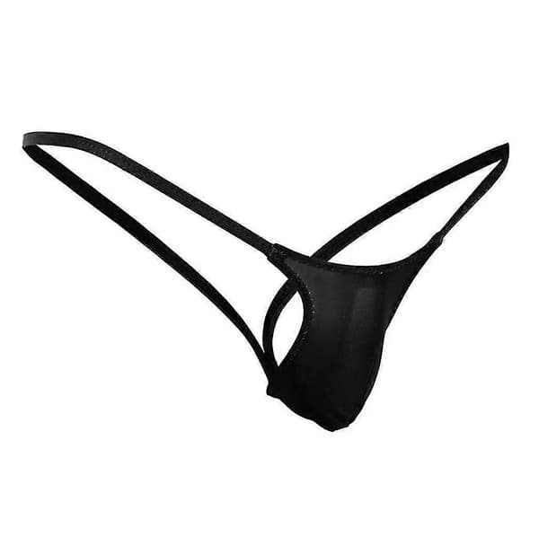 Miesten avoimet stringit, matala vyötärö, G-string-tanga-alushousut, musta Black M