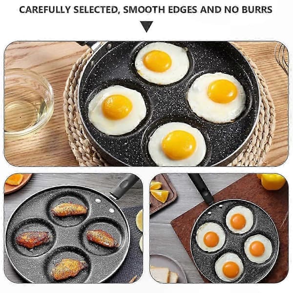 Non-Stick Gjutjärn Crêpepanna, 24 cm Diameter för Stekning av Ägg och Matlagning