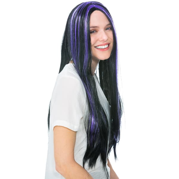 tectake Vampire paryk med langt hår Purple Lila