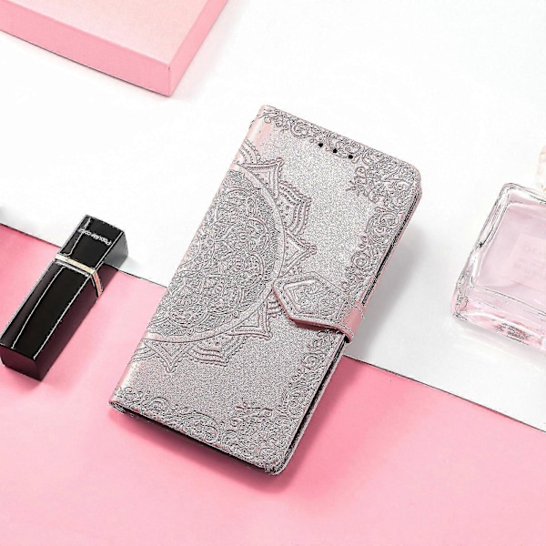 Samsung Galaxy S8 Fodral Läder Plånboksfodral Präglad Mandala Magnetisk Flip Skydd Stötsäker - Roséguld