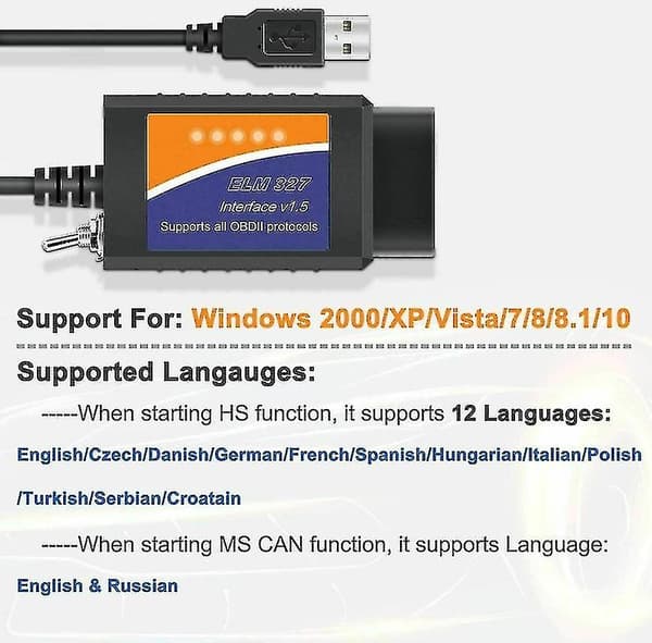 Til Ford Forscan ELM327 USB Modificeret OBD2 Scanner V1.5 MS-CAN HS-CAN Kode Læser Scanner default