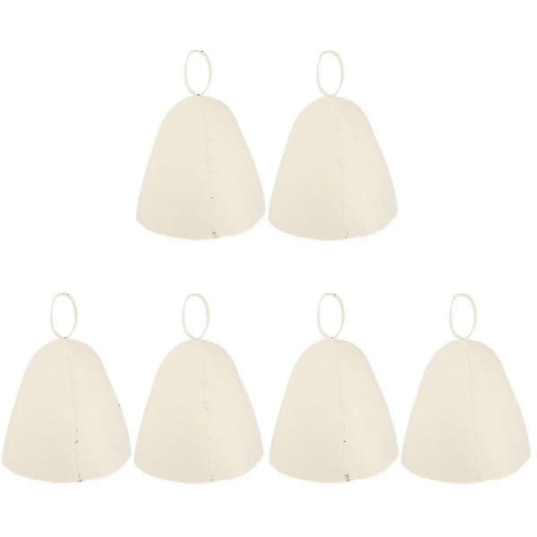 8 Pcs Felt Sauna Hat Thickened Comfortable Bath Cap Lightweight--6 PcsCJY