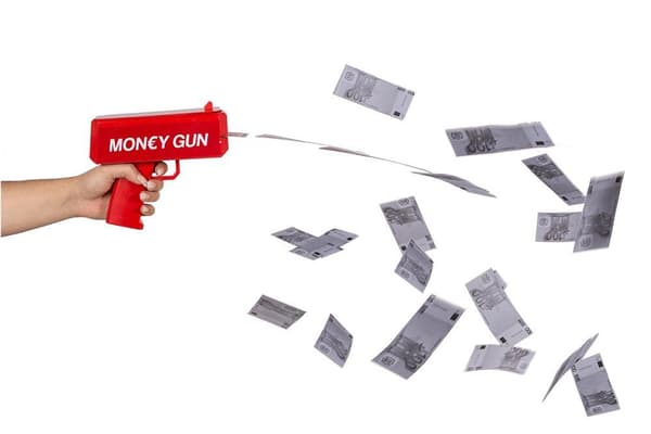 Pengepistol - Skyder pengesedler - Pistol Red red