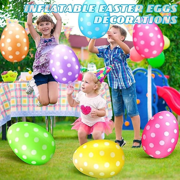 Påske Oppblåsbare Egg Hage Festdekorasjon Påskeegg Barn Utendørs Oppblåsbare Egg Lilla Rosa; 40cm