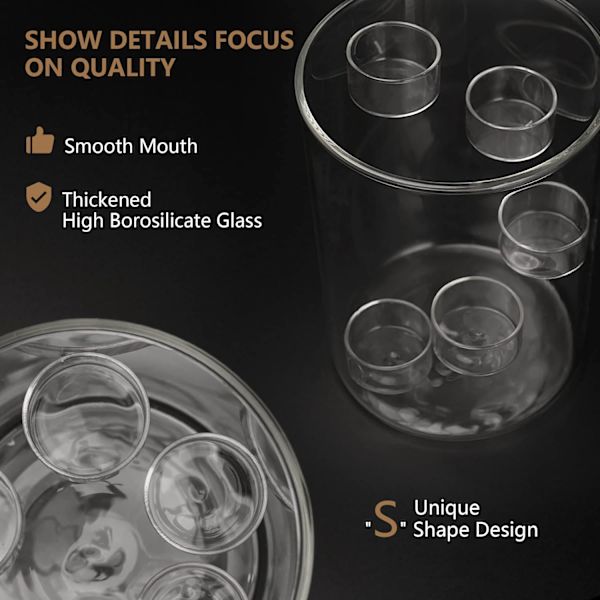 Lampeholder Glas Teelysholder Søjlelys Transparent Lampeholder til Bryllup, Fest, Hjem Kreativ Dekoration (Triple Cup) Triple Cup