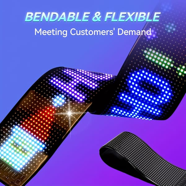 LED pixel mjuk skärm, programmerbar, appstyrning, vägg-/bordslampa, heminredning/julklappar 16*32 (7*17.3 cm)