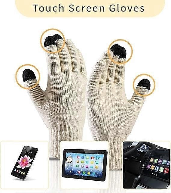 Farverigt hue- og halstørklæde-sæt med touch screen-handsker og pompon til kvinder