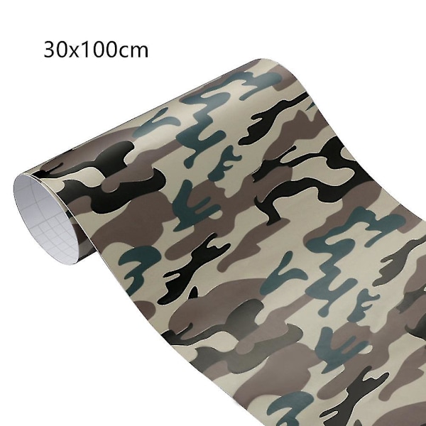 HK Camouflage Camo Vinyyliteippi Tarra Kuplaton Auton Itseliimautuva Kalvo Koristelu 100cmx30cm Tyyppi 6 Aallot Aalto Wave 30x100cm