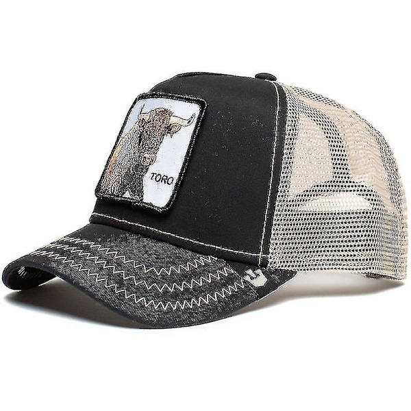 Goorin Bros. Trucker Cap Herre - Mesh Baseball Snapback Cap - The Farm-q Bison Black