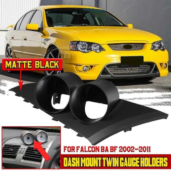 52MM Bil Mat Sort Målerholder Instrumentbræt Montering Dobbelt Målerholdere til Falcon 2002-2011 matte black