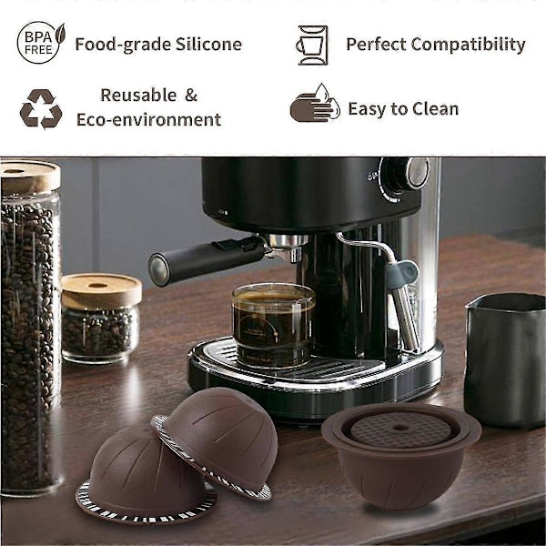 Genopfyldelig kaffekapsel til Vertuoline & Vertuo Pod, 150 ml kaffepuder til Presso Vertuo Coffee-Yvan