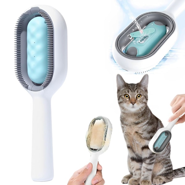 Cat brush with water, 3 in 1 cat grooming brush, cat cleaning brush