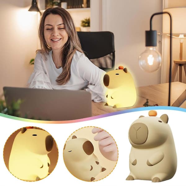 Marsvin nattlys julegave barnas marsvin silikonlampe