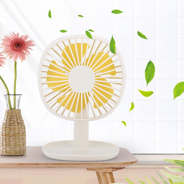 1pc USB Mini Adjustable Fan Electric Desk Fan Quiet Fan for Office (White)