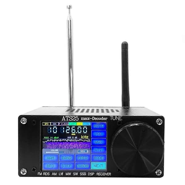 4.17 Air ATS25 Max Dekoder Fullbåndsradiomottaker FM RDS AM LW MW SW SSB DSP-mottaker Støtter 2.4 Black