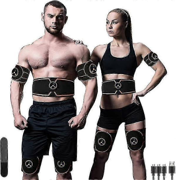 EMS Muskelstimulator Mavebælte med 10 tilstande 30 intensitetsniveauer til toning af arme, ben og kerne. Ingen gel nødvendig