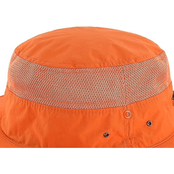 Utomhus Mesh Solhatt Bred Brätte Uv Solskydd Mössa Fiske Vandring Mössa, Orange