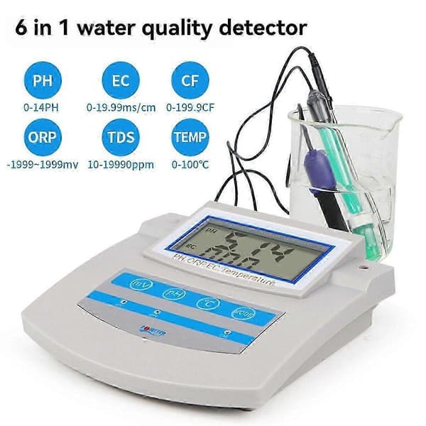6-i-1 Vannkvalitetstester for pH TDS EC ORP Temperatur Laboratorium Akvarium Basseng og Dryppsystemer