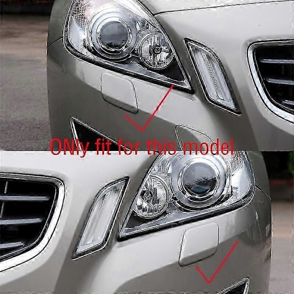 Fantastisk til Volvo V60 S60 2011 2012 2013 Bil Front Kofanger Forlygte Sprøjtedyse Dæksel Låg black left