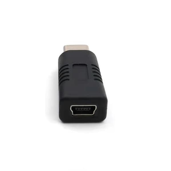 Mobiltelefon mini USB hona till Typ C hane-omvandlare stöder laddning och dataöverföring
