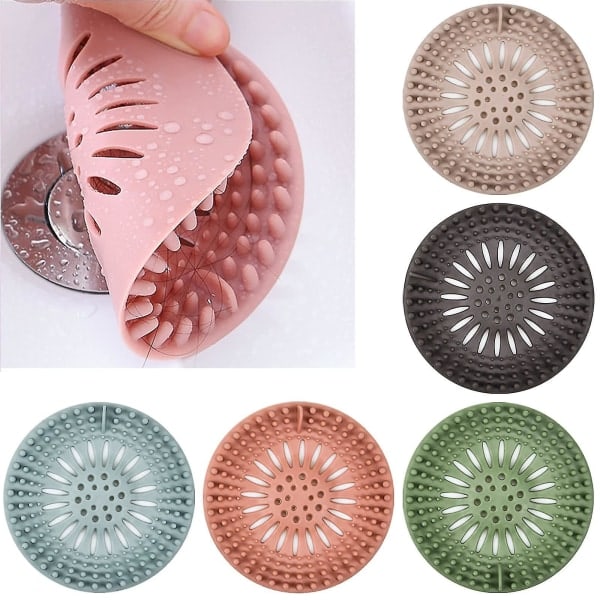 Pakke avløpshår Catcher, Silikon Hårstopper Badekar Vask Filter, Deksel Hår Felle, Hår Catcher