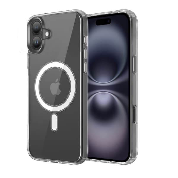 iPhone 16 -kuori MagSafe-iskunkestävä suoja - läpinäkyvä Red