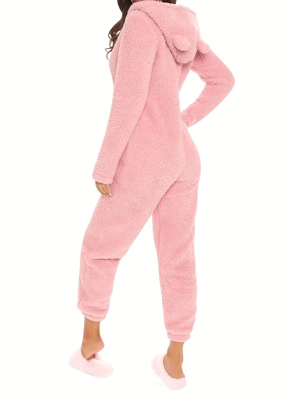 Fuzzy Jumpsuit Pyjamas med hette, langermet glidelås, komfortabel LanguageCJY language language S