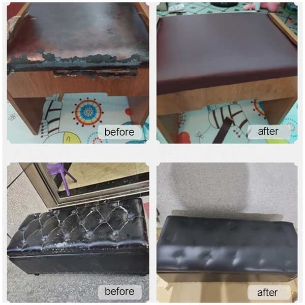 Självhäftande Läderlapp Reparationsdekor för Soffa Svart 2st 20x30cm Ark—pa