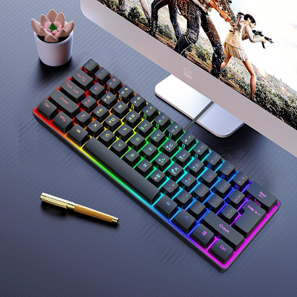 60% Trådbunden Speltangentbord, RGB Bakgrundsbelyst Ultra Kompakt Mini