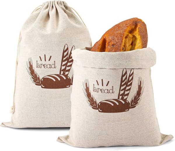 Brödförvaringspåsar - Linnebrödpåse - Set om 2 - 31x39 cm